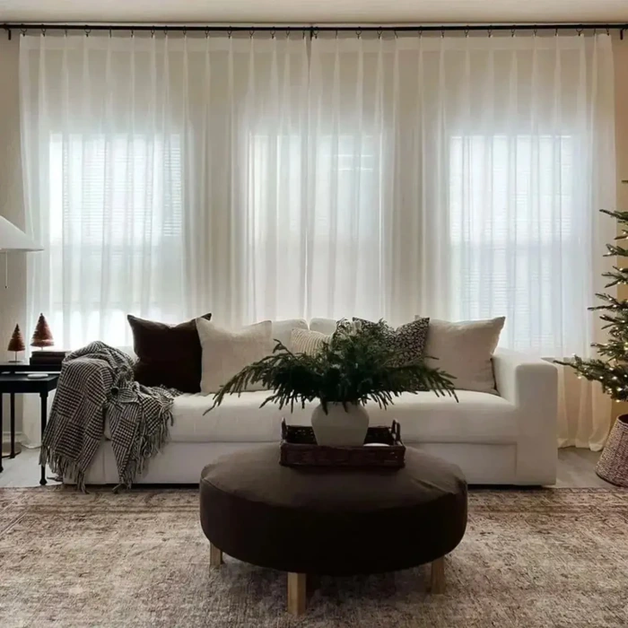 Lounge Voile Sheer Curtain Pleated