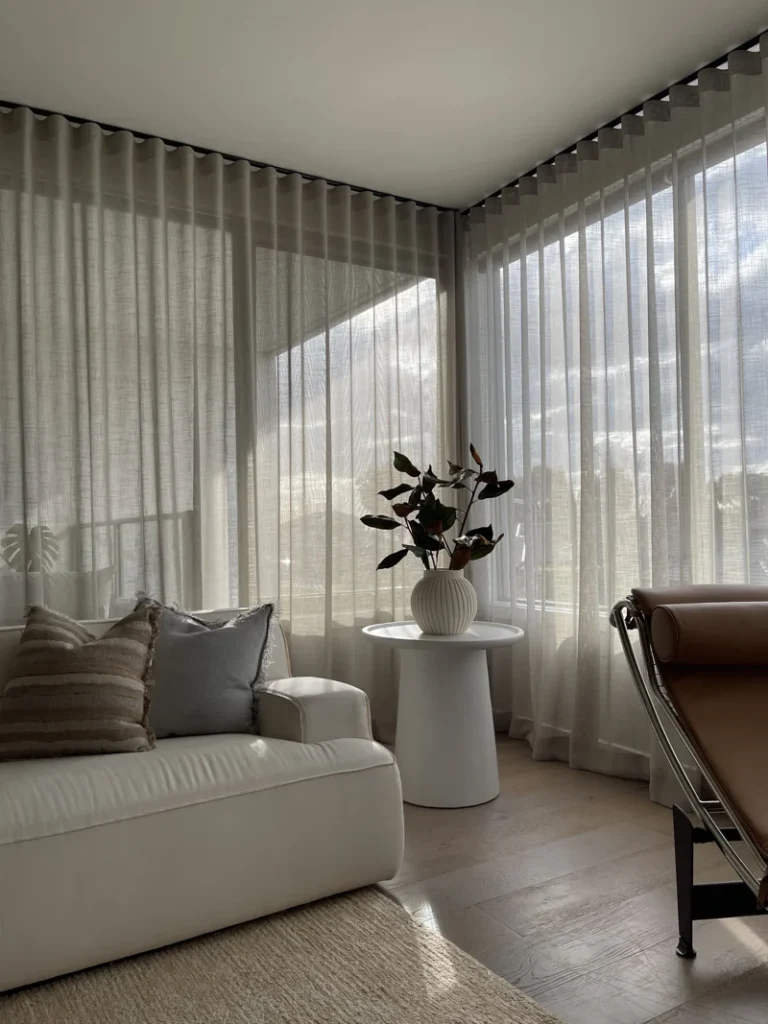 Modern Living Room Motorized Curtains